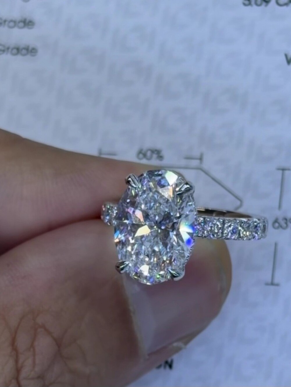 New 3.5ct Outstanding IGI Certified Lab Grown Diamond, 14k White Gold  !!!!!